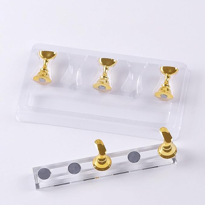 Nail Stand,Magnetic Nail Tip Holder,Fingernail Display Board Practice Board Long Strip Nail Piece Holder Nail Manicure Tool Home Salon Use False Nail Stand