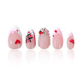 LOVFUL Valentine's Short Press on Nails Heartbeat Diary | Handmade Acrylic Press ons | Reusable Fake Nails | Almond Regular 1.0 in | H729-M