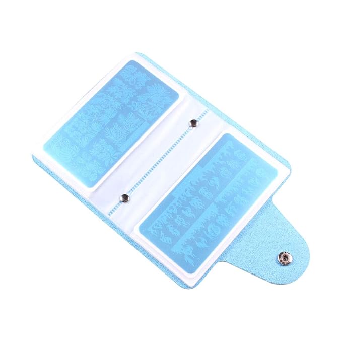 Finger Angel Light Blue Nail Art Stamp Plate Collection Image Plate Organizer For 6X12cm Size Stamping Plate