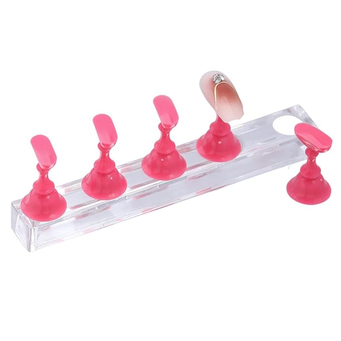Nail Stand,Magnetic Nail Tip Holder,Fingernail Display Board Practice Board Long Strip Nail Piece Holder Nail Manicure Tool Home Salon Use False Nail Stand
