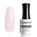 RARJSM Rubber Base Coat Gel Polish Nude Pale Soft Pink Skin Tone Rubber Base Gel for Nails Natural Color French Manicure Extend Gel Soak Off Curing Requires Single Bottle 15ml Salon Home DIY Use