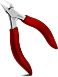 BEZOX Toenail Clippers for Seniors, Slant Straight Blade Toe Nail Clippers for Thick and Ingrown Nails, Soft Grip Long Handle Toenail Scissors for Mani & Pedi Nail Care - Red
