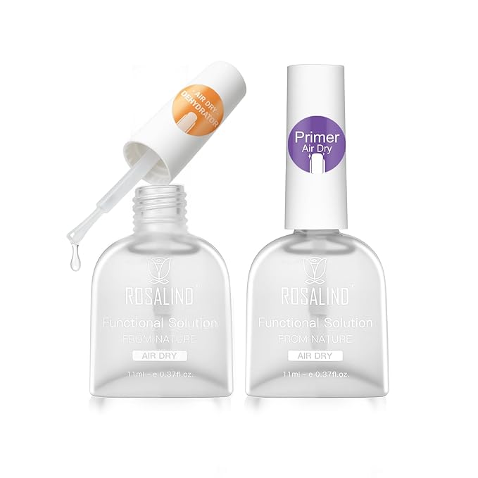 ROSALIND 2pcs 11ml Nail Dehydrator and Primer,Nail Bonding Agent for Gel Polish and Acrylic Nails, Long-Lasting No-Lift Prep for Salon & DIY Manicures