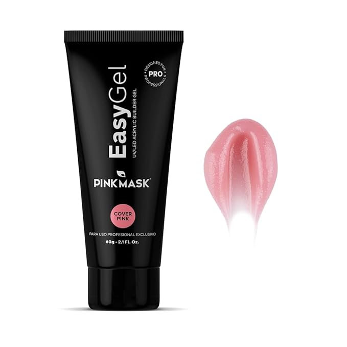 PINKMASK Easy Gel 2oz 60g-Cover Pink, Professional Builder Enhancement Gel-Quick Nail Extension for Beginner DIY, Nail Strengthener-Long Lasting-Salon Quality-Thickening Solution