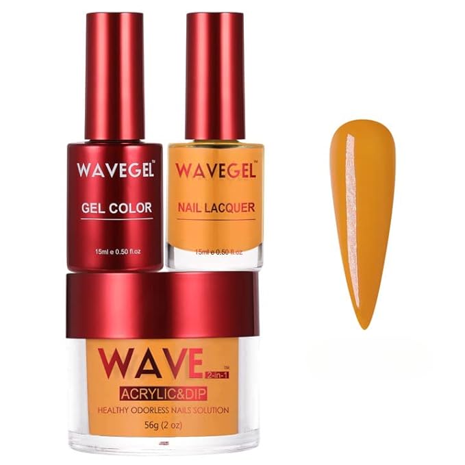 WAVEGEL Soak-Off Gel, Nail Lacquer & Acrylic/Dip Powder Matching Set - Queen Collection - #021 Tanned Bronze