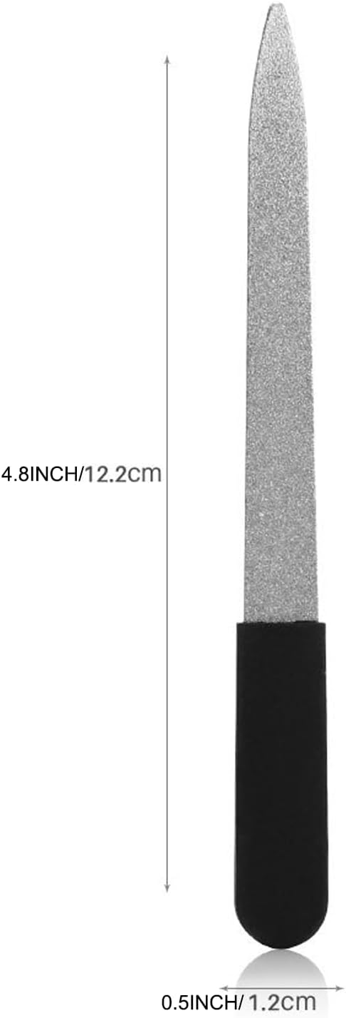 Diamond Dust Nail File - Stainless Steel Nail Dresser Nail Buffering Files - 9 Inch (5inch- AB-07)