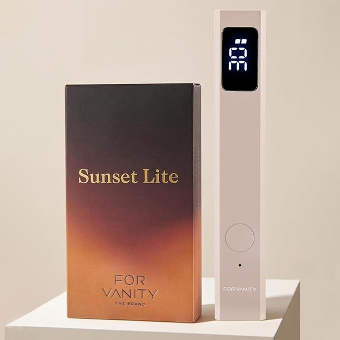 Sunset Lite Handheld Mini UV Nail Light Gel Nail Lamp, 4-Bead LED with LCD Display Timer 20/60s, Manicure Curing Lamp, Quick-Dry, Portable, Cordless Dryer, Rechargeable for Professional Salon Curing