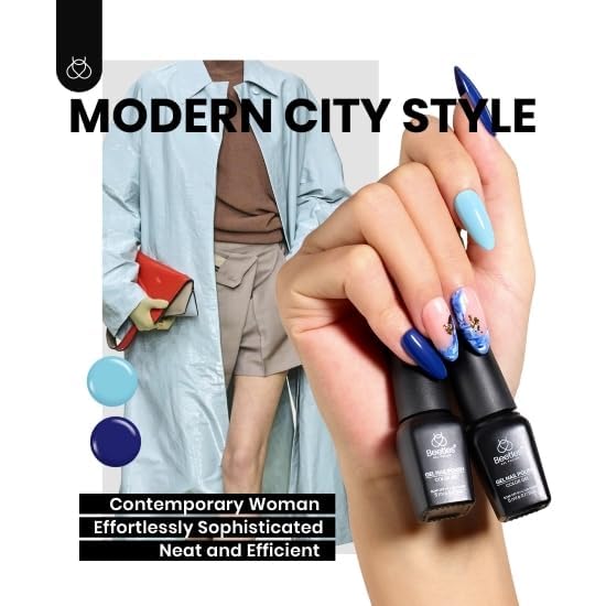 Beetles Blue Teal Gel Polish - Dark Navy Blue Colors Teal Turquoise Gel Nail Polish Jewel Tones Sparkle Nails Kit Nails Design Soak Off UV DIY Manicure Gift for Girls Women