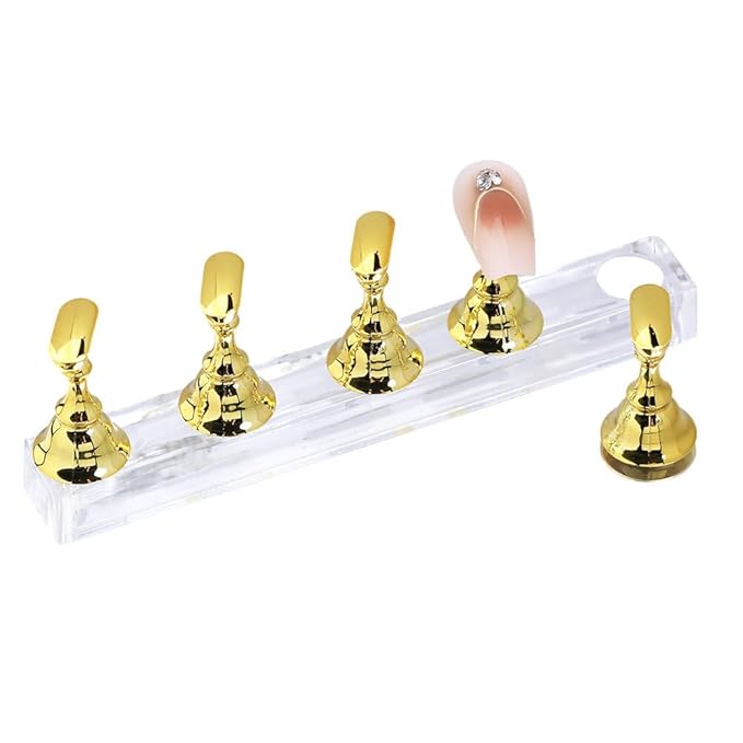 Nail Stand,Magnetic Nail Tip Holder,Fingernail Display Board Practice Board Long Strip Nail Piece Holder Nail Manicure Tool Home Salon Use False Nail Stand