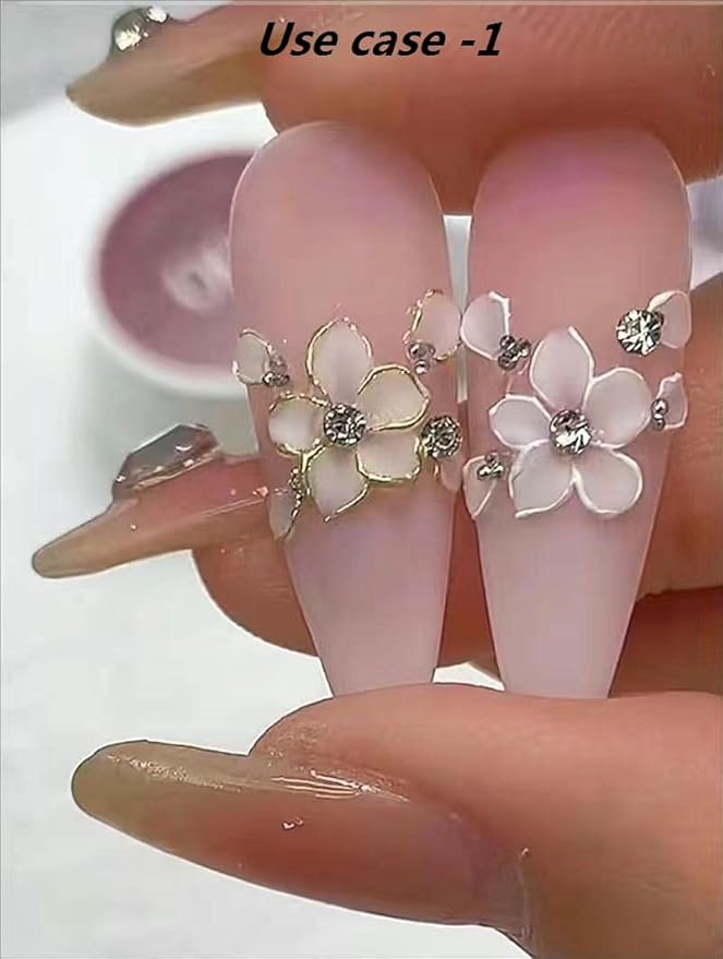 5PCS Dual-Ended Nail Art Sculpture Pen Dotting Tools, Silicone Nail Polish Brushes Stainless Steel Carving Drawing Dotting Tool, Acrylic Rhinestone Handle, Nail Art Tools