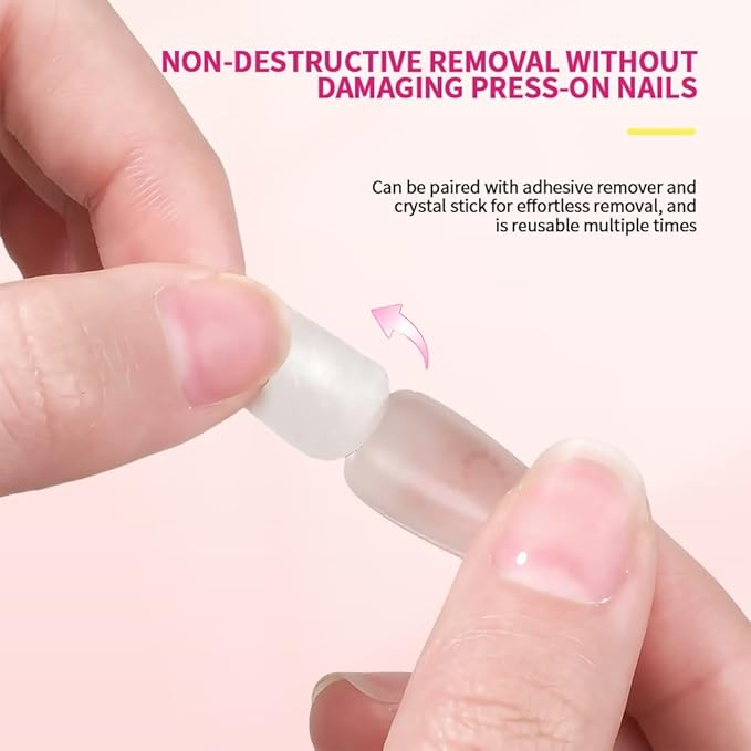 20g Solid Nail Glue Gel with 60 ML Nail Glue Remover for Press On Nails Kit, MINI UV lamp, Nails Tools, Long-Lasting Strong Adhesion, for Nail Art DIY
