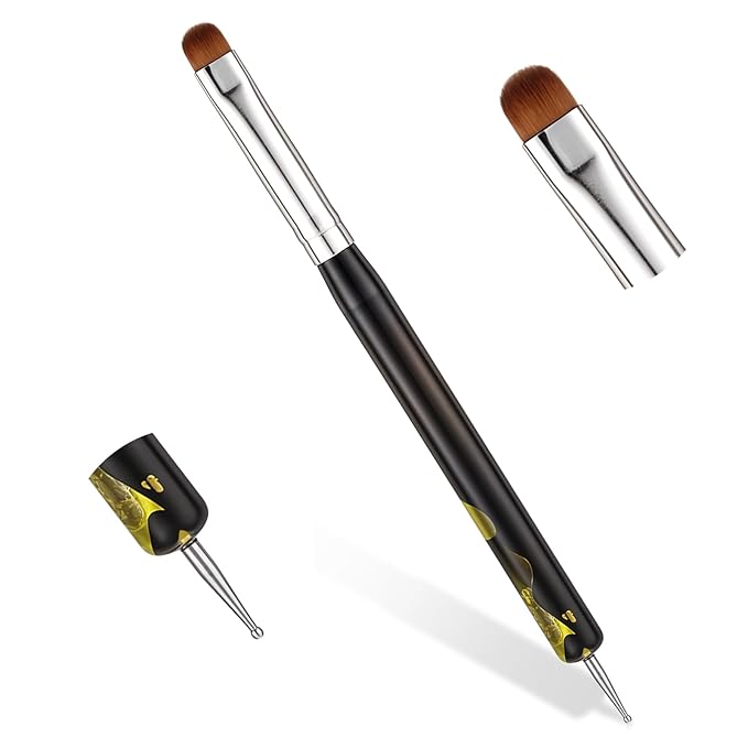 French Brush, 2-Way French Brush for Nails, Nail Brushes for Nail Art Acrylic Nail Brush, French Tip Tool for Professional Manicure Nails Art Design