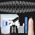 Beetles Gel Nail Kit, Almond Short, 240pcs 12 Sizes Nail Tips, with Nail Glue Mini Lamp, Clear Full Cover Fake Nails Tips, for Acrylic and Clear Press On Nail, Extension Set for Home DIY