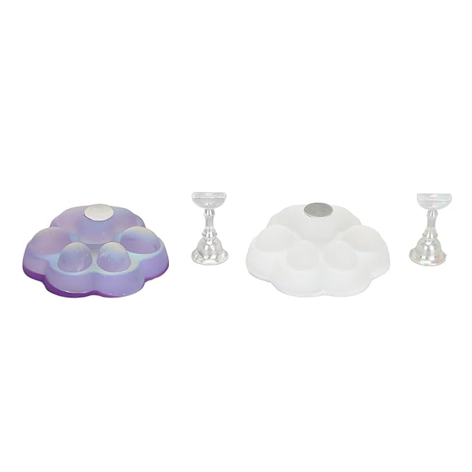 Dioche 4pcs Cat Claw Nail Holder Stands, Training Fingernail Display Stands, Stand Magnetic Press on Nail Practice, Stands Crystal Holders Fake Nail Tip, for Painting Nails, Wholesale Business