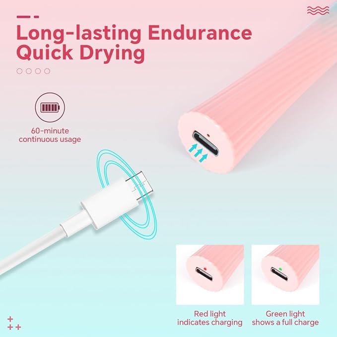 Handheld UV Light for Gel Nails Pink Green Gradient Nail Lamp Portable Cordless Rechargeable Type-C Nail Dryer with Display for Fast Curing, DIY Nails Tool, for Home DIY & Nail Salon