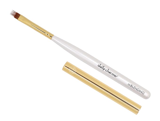 Daily Charme Nail Art Brush / 05 Blending, Flat Rectangle Brush, Notched Bristles, Perfect for Creating Fine Line Patterns & Blending Color Ombre DIY Home/Professional
