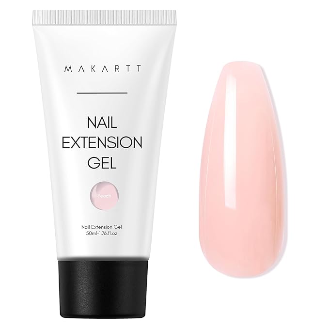 Makartt Hema-Free Poly Nail Gel 50ML Professional Gel Builder for Nails, Light Nude Pink, Nail Extension Color Gels Multifunctional Long-Lasting Easy to Use DIY Home Salon-Peach
