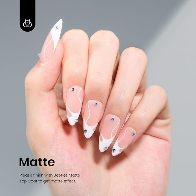 Beetles 500Pcs Medium Clear Stiletto Nail Tips 1 Pcs 15ml White Color Gel Nail Polish