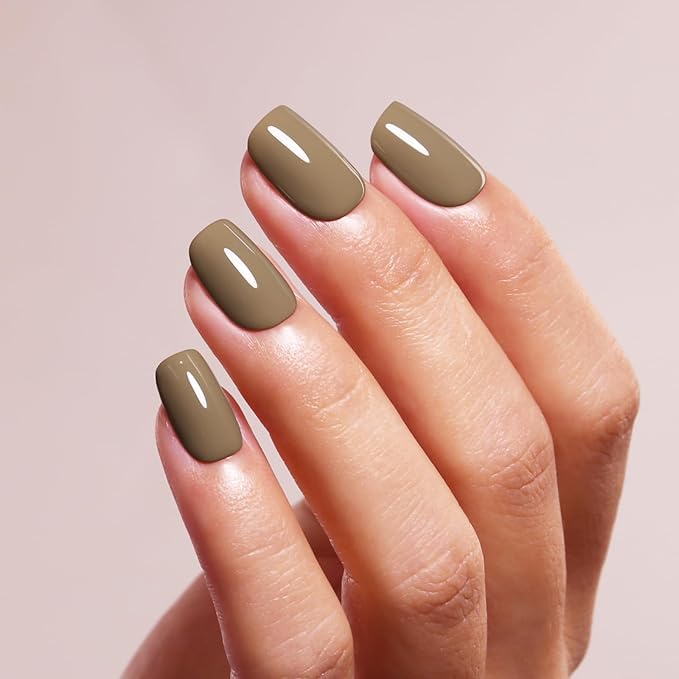 Gel Polish, 0.5 Fl Oz Grayish Green Gel Nail Polish Autumn Winter Soak Off LED UV Gel Nail Polish Art Starter Manicure Salon DIY Nail Gel Polish