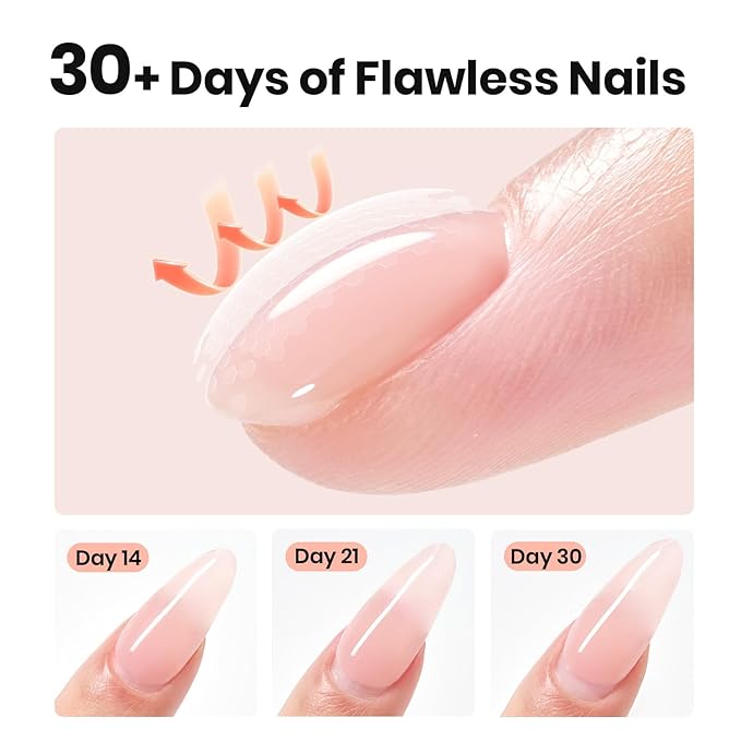 Beetles Builder Gel Nail Kit-Silken Petal 2 Pcs 8 in 1 Nail Thickening Strengthening Building Apex for Beginner DIY Salon at Home,UV Clear & Jelly Nude Builder Gels with Nail Brush,New Bottle