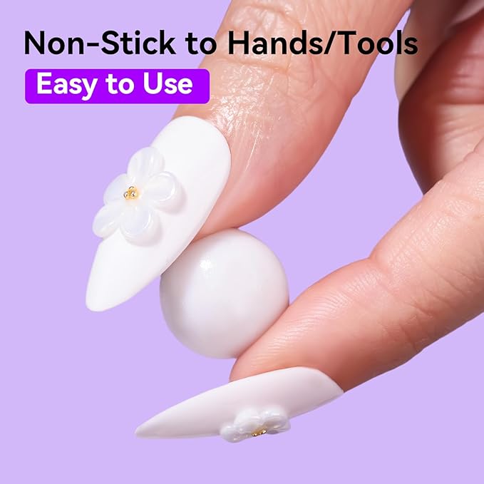 Makartt White 3d Gel Nail Art: 4-in-1 3d Nail Gel Sculpting Gels White Non-sticky for Extension, 15ML Solid Builder Nail Gel UV Glue for Acrylic Tips, Rhinestones & Sculpture Gels for Nails Salon Home