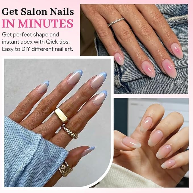 Medium Oval Fake Nail Tips - 15 Sizes 240 PCS Clear Half Matte Press On False Nail Tips Pre-shaped Soft Full Cover Gel Nail Tips Extensions Thick Long Lasting for DIY Beginners& Salon Manicure
