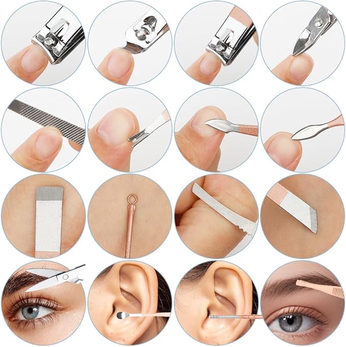 Nail Set,Toenail Clippers,Nail Kit for Beginners with Everything,Nail Scissors,Nail Clippers for Seniors,Manicure and Pedicure Kit,Nail Care Kit,Manicure Set Women,Tweezers for Men,Metal Nail File