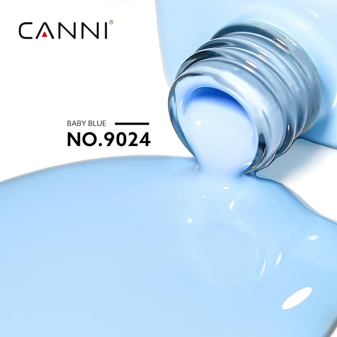 CANNI Baby Blue Gel Nail Polish, 1Pcs Light Blue Gel Polish Pastel Color High Gloss Soak Off U V Nail Manicure Salon DIY