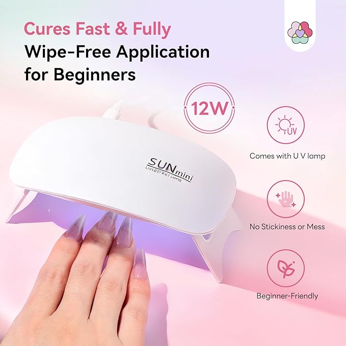 SAVILAND Hema-Free Poly Gel Nail Kit for Starter: 15 Colors Poly Gel for 28 Day Long-Lasting, Purple Cat Eye Duochrome Nail Extension Kit with Slip Solution U V Lamp, Suitable for Dance Party Nail Art