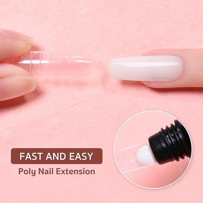 GAOY Poly Gel, 60g Nail Extension Gel, White Builder Gel Nail Enhancement Gel for Beginner & Professional Nail Art Salon DIY at Home