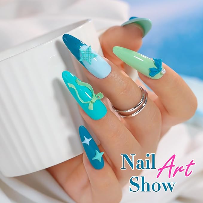 Double Rhythm 6 Pcs Hema Free Gel Polish Set 0.50 OZ Same Color Same Bottle Soak Off Neutral Natural Milky Gel Polish Kit Nail Art Manicure Salon DIY at Home (Pale Green Mint Blue Teal-H6-14)