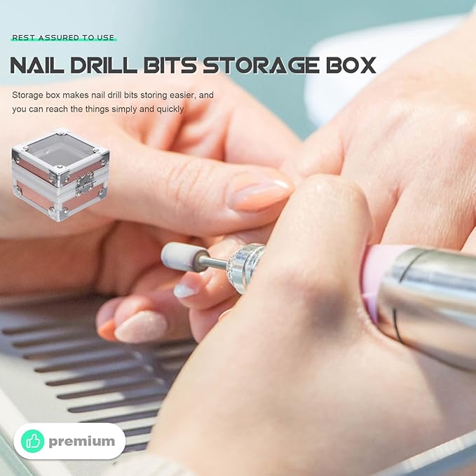 Box Grinding Head Storage Box Nail Drill Holder Grinding Head Finishing Case Manicure Supply Nail Drill Bit Case Nail Salon Product Acrylic Manicure Case Storage Case
