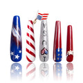 LOVFUL Press on Nails American Dream | Handmade with Full Covered Crystals | Reusable Full Cover Nails | Coffin Long 2.2 in | H104-S