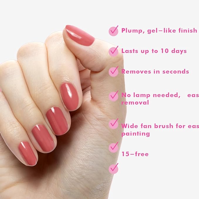 Olive & June Long Lasting Nail Polish | Plump Gel-Like Finish No Lamp Needed | Lasts up to 10 days | Salon-Quality 15-Free Vegan & Cruelty-Free Chip-Resistant | LD Rosy Neutral
