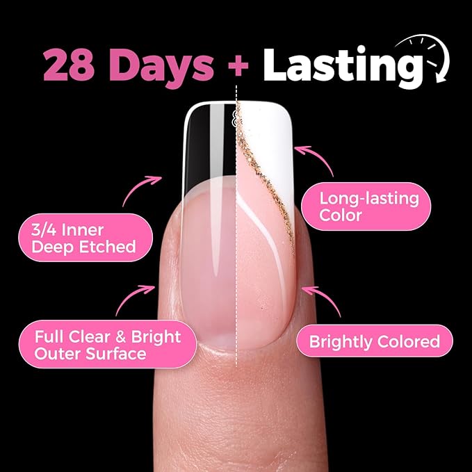 UNA GELLA Square Gel Nail Tips 15 Sizes Medium Square Press on Nails Pre Etched 300pcs Soft Gel Fake Nails Full Cover For Nail Extension Home DIY Nail Salon for Women
