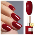 Double Rhythm 15ML Gel Nail Polish Pure Sheer Same Color Same Bottle Soak Off Gel Polish Art Manicure Salon DIY at Home for Women (Dark Red-A1104)