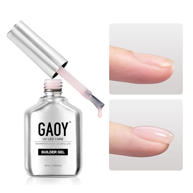 GAOY Builder Gel for Nails, 16ml Nail Strengthener in a Bottle, Nail Extension Hard Gel, Soak Off Long Lasting UV Light Cure, 1726 Baby Pink, Base Coat Top Coat Needed