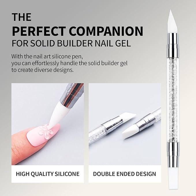 3D Gel Nail Art Kit-Clear Solid Builder Gel for Nails 3D Sculpting Carving Building Modeling Hard Extension for Beginner DIY Salon at Home Cured Needed
