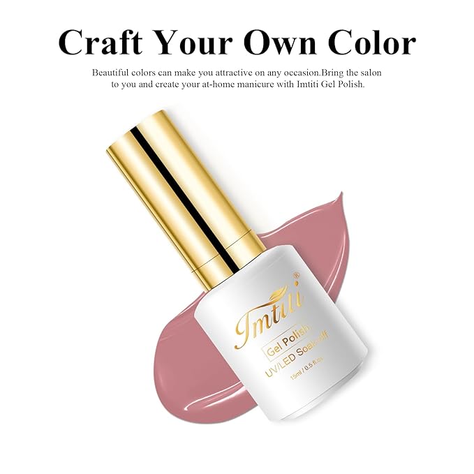 Imtiti Gel Nail Polish, 0.5 Fl Oz Clay Brown Soak Off LED UV Polish for Autumn Winter DIY Nail Art Manicure Salon Kit for Women Girls