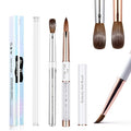 2Pcs Acrylic Nail Art Brush Size 10, 100% Pure Kolinsky Hair Oval Nail Brush for Acrylic Application, Professional Nail Extension Manicure Tool Striping Nail Drawing Pen for Home Salon