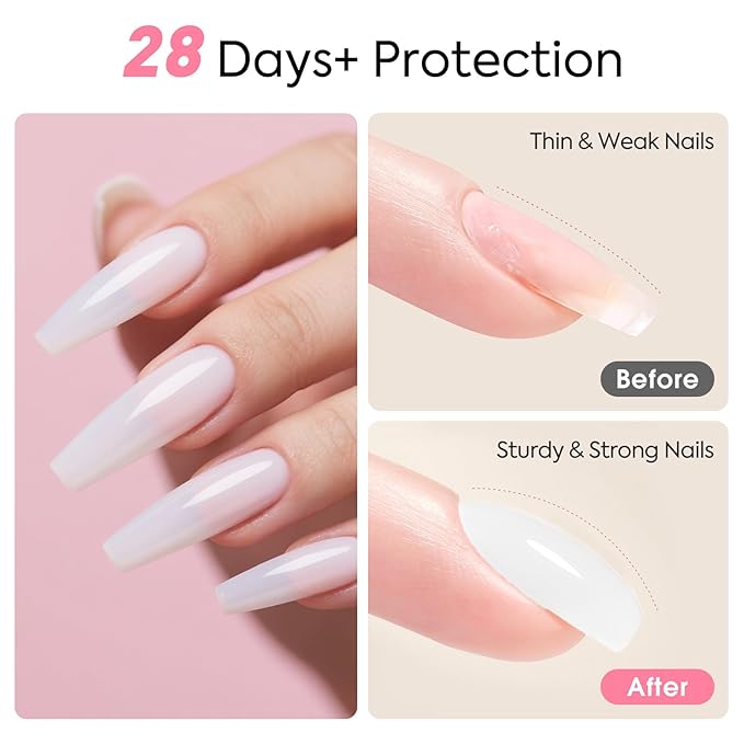 CANNI Quick Builder Nail Gel for Nails – 9ML White Soak-Off Nail Strengthening Gel for Apex Building DIY UV LED Manicure