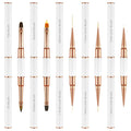 5 Pcs Double Ended Nail Art Brush Professional Dotting Pen Set Gel Polish NailArt Design Pens Nail Art Liner Brushes Painting Tools for Salon Home DIY Manicure