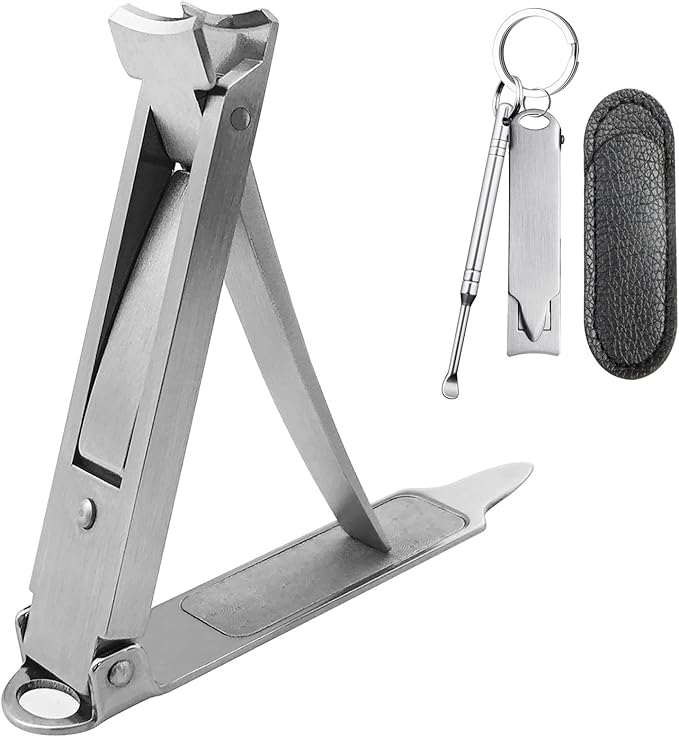 Mini Nail Clippers with File, Portable Ultra Thin Keychain Nail Clippers Set for Travel