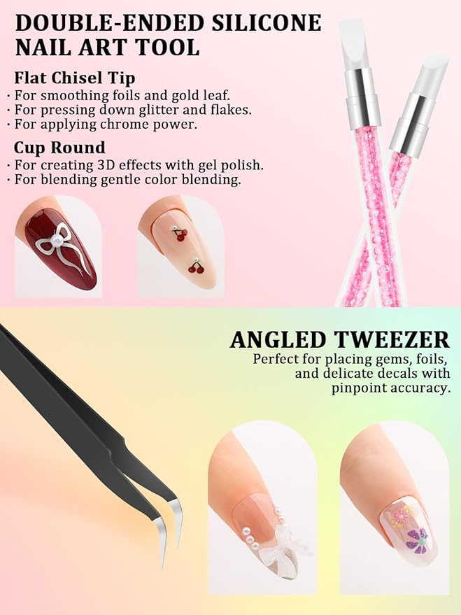 Nail Art Tools Set, Nail Stand for Press on Holder for Painting Nails, Nail Art Brushes, Liner Brushes, Nail Dotting Tool, Must Haves Design Tools Supplies Kit for Nail Tech & Beginners (White)