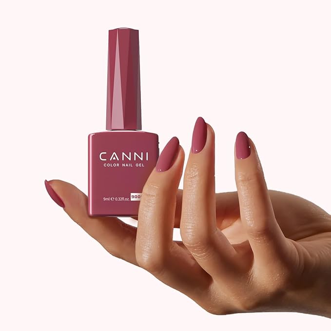 CANNI Red Gel Nail Polish - 1Pcs Dark Red Gel Polish High Gloss Soak Off U V Nail Manicure Salon DIY