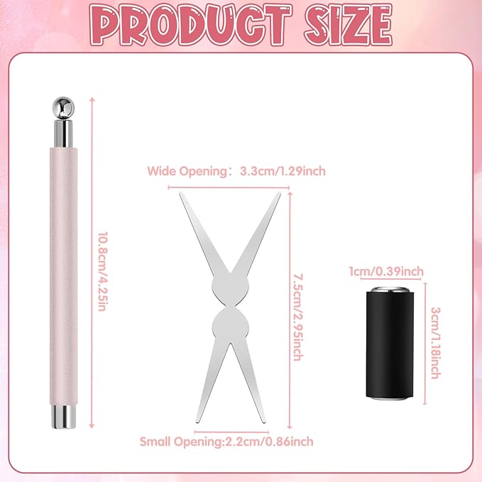 3Pcs Cat Eye Magnet for Nails - 3-in-1 Nail Art Magnet Kit with Scissor & Cylinder Magnets to Create Glass Beads, Wide & Curved Cat Eye Gel Polish Designs, Great for Salon & DIY Manicure