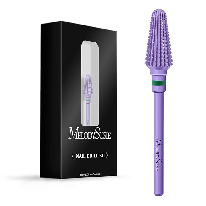 MelodySusie Professional Tornado 3/32'' Nail Drill Bits, Carbide Tungsten Multi-function Bits, Suitable for Manicure Pedicure Cuticle Gel Polishing, Salon Bits, Series Bit-X, Purple, Coarse