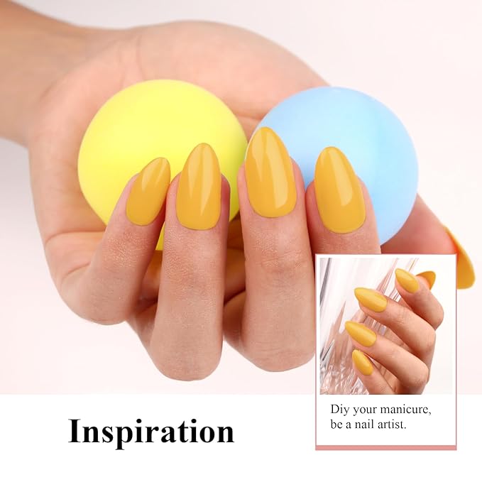 Imtiti Warm Yellow Gel Polish, 0.5 oz Autumn Winter Gel Nail Polish Kit for Women Girls - DIY Nail Art Manicure Salon