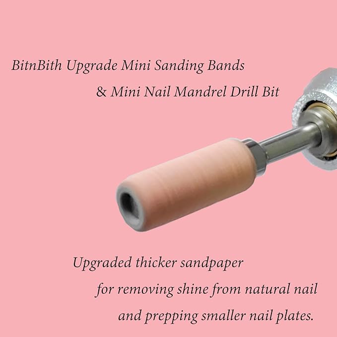 100pcs Small Nail Sanding Bands for Nail Drill,3.1mm Mini Nail Sanding Mandrel Bits 120 Grit Medium Nail File Bits for Acrylic Nails Gel Manicure Pedicure Nail Prep Salon Supplies,Pink