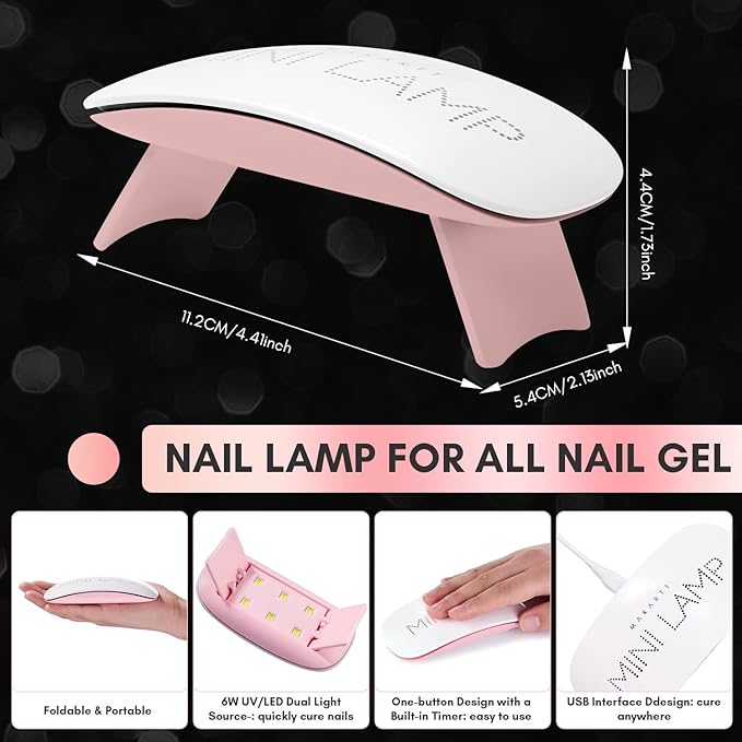 Makartt Nail Tips and Glue Kit: Almond Medium Tips 500PCS with 3D Gel Solid Builder Gel for Extension, Full Cover Pre-Buffed Nails, Non-Sticky Carving Glue, Complete DIY Manicure Nail Art